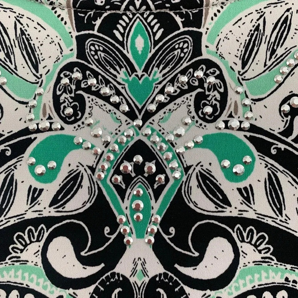 1X Style & Co Woman Short Sleeve Embellished Paisley Top - Picture 4 of 5